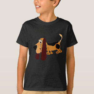 Lustige Basset Hound-Primitiv-Kunst T-Shirt
