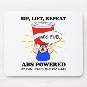Lustige Bauchmuskeln Übung Fast Food Fitnessstudio Mousepad