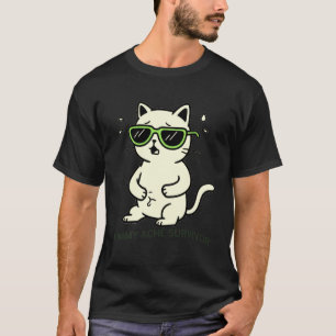 Lustige Bauchschmerzen Überlebender Süße Katze Mem T-Shirt