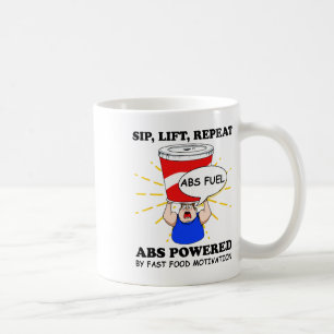 Lustige Bauchübung Fast Food Fitnessstudio Workout Kaffeetasse