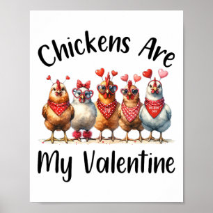 Lustige Bauern - Männer Frauen Huhn ist mein Valen Poster