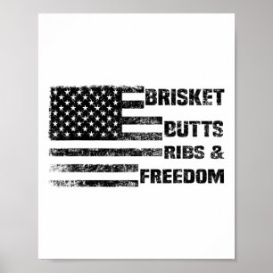 Lustige Bbq Brisket Hintern Rippen Und Freiheit Bb Poster
