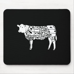 Lustige BBQ-Grill-Shirts für Männer Rindfleisch Sc Mousepad