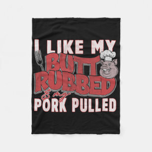Lustige Bbq-Grill-Zitat-Schwein-Pulled-Pork-Männer Fleecedecke