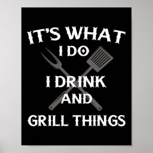 Lustige BBQ-Grill-Zitat Vatertag Poster