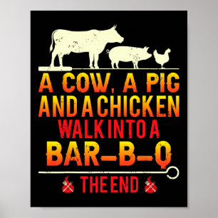 Lustige Bbq-Grillfleisch-Räuchermeister-Rbecue-Ges Poster