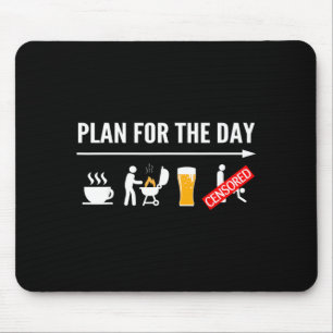 Lustige BBQ-Shirts für Männer Kaffee Grillen Bier Mousepad