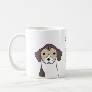 Lustige Beagle-Hund-Coffee-Zitat-Illustration Kaffeetasse