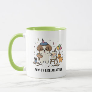 Lustige Beagle-Hunde-Kunstliebhaber-Geburtstagsfei Tasse