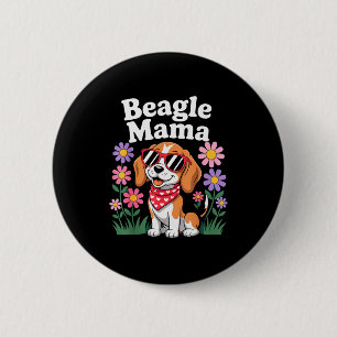Lustige Beagle-Kunst für Frauen Mädchen Mama Beagl Button