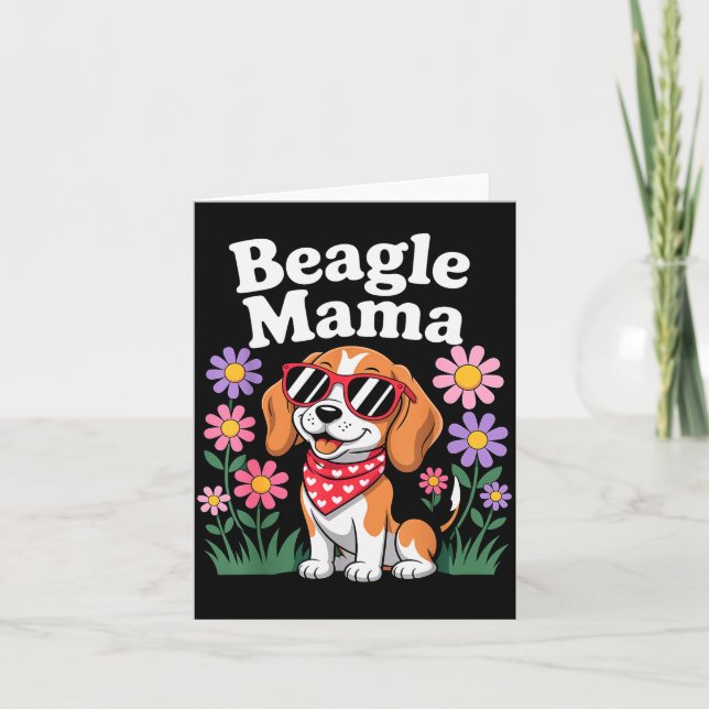 Lustige Beagle-Kunst für Frauen Mädchen Mutter Bea Karte (Vorderseite)