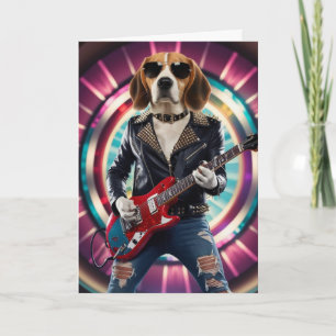 Lustige Beagle Rockstar Karte