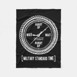 Lustige Beeilung Und Wartezeit Militärische Standa Fleecedecke