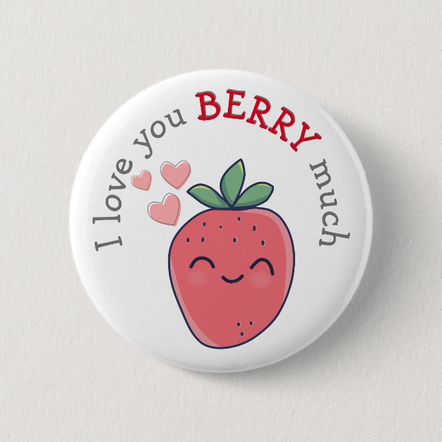 Lustige Beere ich liebe dich Button (Vorderseite)