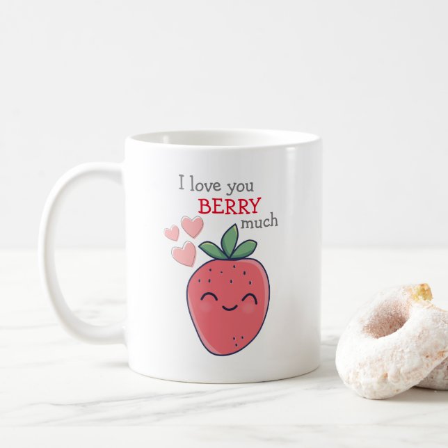 Lustige Beere ich liebe dich Kaffeetasse (Mit Donut)