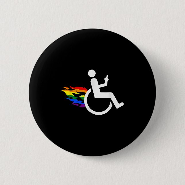 Lustige Behinderung Behinderte Lesbische Amputiert Button (Vorderseite)
