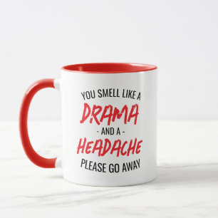 Lustige beleidigende Typografie-Drama- und Kopfsch Tasse