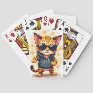 Lustige Bengal Kawaii Katze Spielkarten