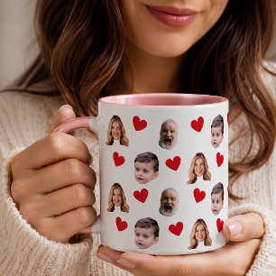 Lustige benutzerdefinierte Familien-Gesichtsfotos Tasse