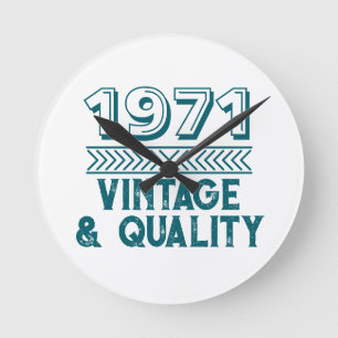 Lustige benutzerdefinierte Jahr Vintage und Qualit Runde Wanduhr