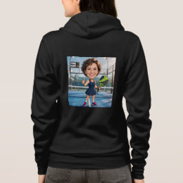 Lustige benutzerdefinierte Kopf Schwarz Karikatur  Hoodie