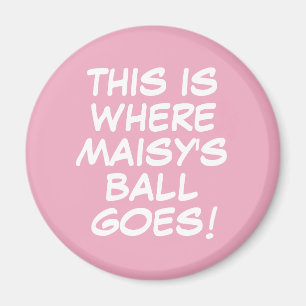 Lustige benutzerdefinierte Nachricht Rosa Golfball Magnet