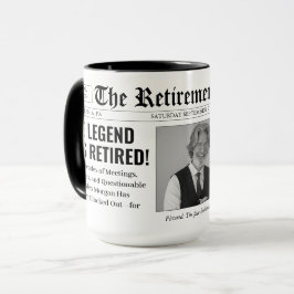 Lustige benutzerdefinierte Rentenzeitungs-Foto Tasse