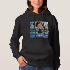 Lustige benutzerdefinierte schwarze Karikatur Pade Hoodie