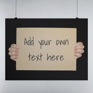 Lustige benutzerdefinierte Text-Pappschilder-Prote Poster