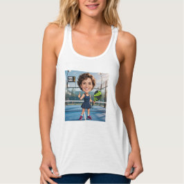 Lustige benutzerdefinierte weiße Karikatur-Padelsp Tank Top