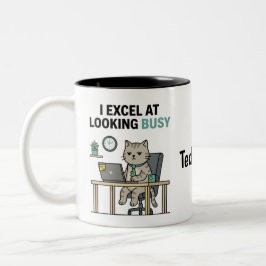 Lustige, beschäftigte, personalisierte Arbeitsmug Zweifarbige Tasse
