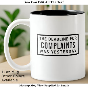 Lustige Beschwerden Frist, Moderner Minimalist Zweifarbige Tasse