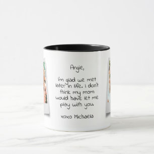 Lustige beste Freunde freuen uns, dass wir uns spä Tasse