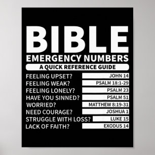 Lustige Bibel-Notrufnummern Christlich Poster