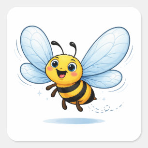 Lustige Bienen-Cartoon mit großen Flügeln Sticker