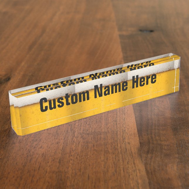 Lustige Bier-Blasen Namensplakette (Seite)