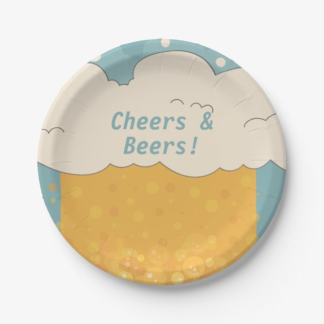 Lustige Bier-Geburtstagspapierplatten – Brew Bash  Pappteller (Vorderseite)