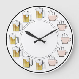 Lustige Bier- und Kaffeeuhr Große Wanduhr