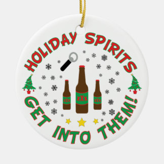 Lustige Bier-Weihnachtsverzierung Keramikornament