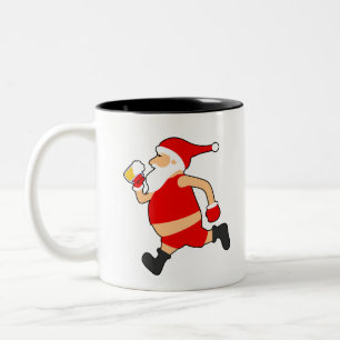 lustige Biersanta-Weihnachten Zweifarbige Tasse