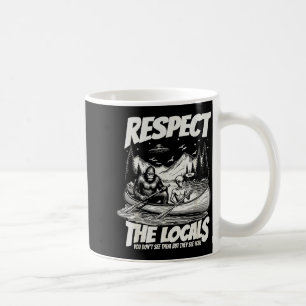 Lustige Bigfoot-Alien-Canoe-Paddel-Abenteuer Kaffeetasse