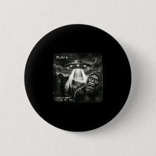 Lustige Bigfoot-Alien-UFO-Vintage-Beweisfoto Button