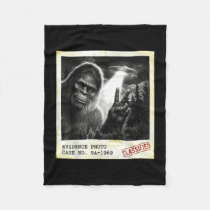 Lustige Bigfoot-Alien-UFO-Vintage-Beweisfoto Fleecedecke