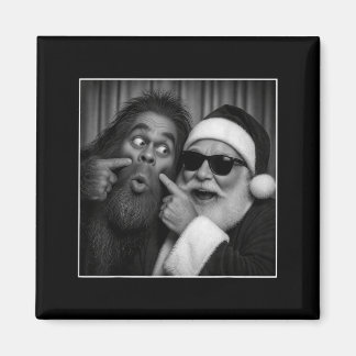 Lustige Bigfoot-Fotobooth mit Santa Christmas Xmas Magnet