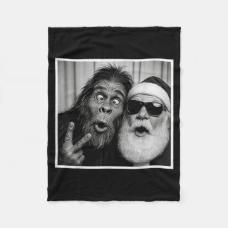 Lustige Bigfoot-Fotokabine mit Santa Weihnachten X Fleecedecke