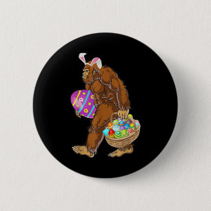 Lustige Bigfoot-Jagd nach Ostereiern Button