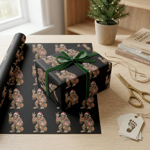 Lustige Bigfoot-Weihnachtslichter Santa-Feiertage  Geschenkpapier