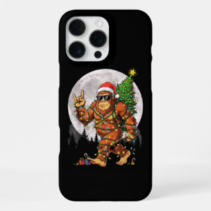 Lustige Bigfoot-Weihnachtslichter und Mond iPhone 16 Pro Max Hülle