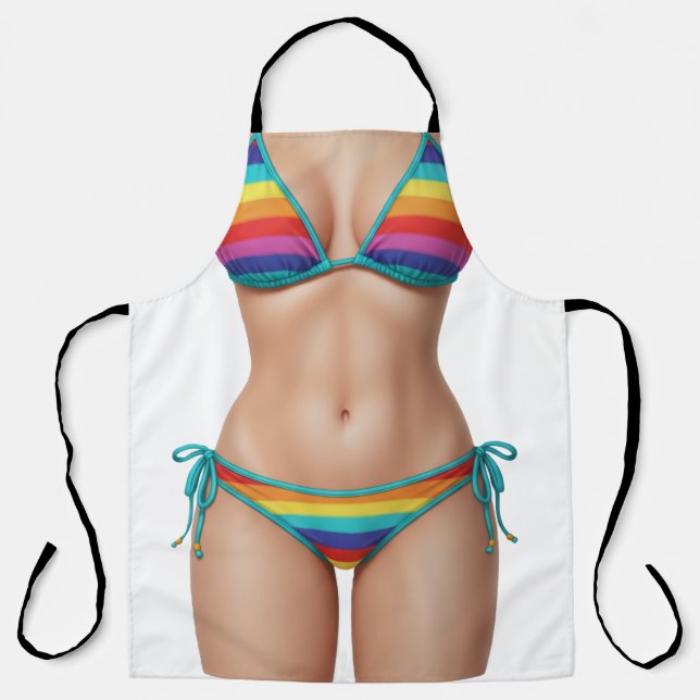 Lustige Bikini-Grill-Schürze – BBQ-Geschenk Schürze (Vorderseite)