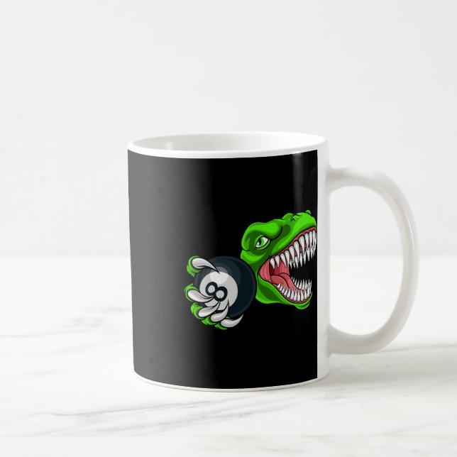 Lustige Billard T-Rex Kunst Billard Pool P Kaffeetasse (Rechts)